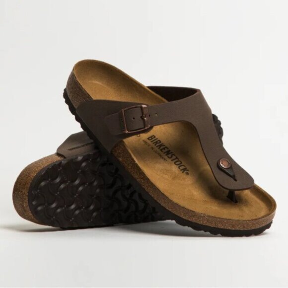 Birkenstock Betula GIZEH Thong Sandals Slides Brown Leather Suede Minimalist 6 - Picture 16 of 16
